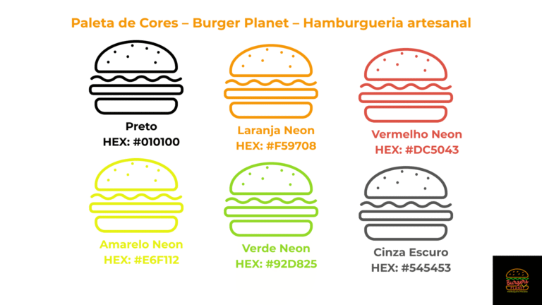 Paleta de Cores – Burger Planet – Hamburgueria artesanal