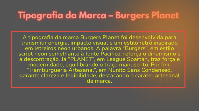 Tipografia – Burger Planet Hamburgueria artesanal